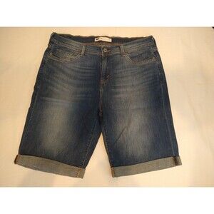 Levis Jean Shorts Size 14 Blue Med/Dark Wash Denim Bermuda Red Tab Casual Bottom